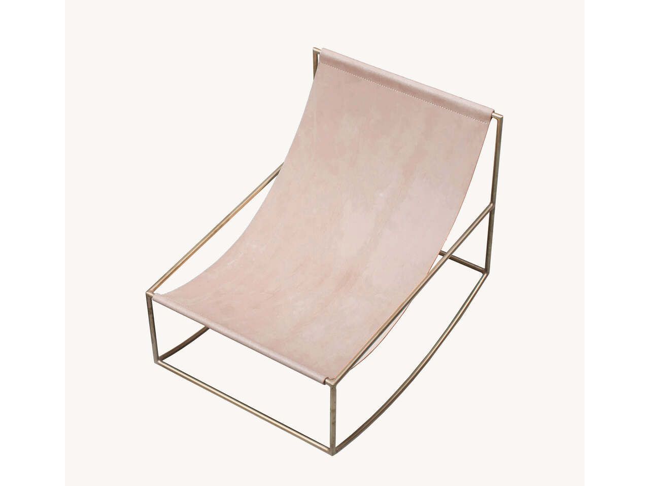 Кресло-качалка из латуни и льна valerie_objects ROCKING CHAIR ARCH-00040575 - Вид №4