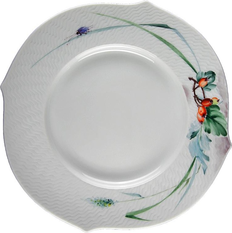 77344 Meissen Тарелка десертная 19см "Игра волн, рельеф, дикая флора" Фарфор 