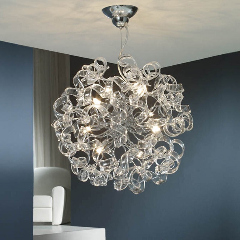 074113 Круглая люстра 8L прозрачная Schuller Nova