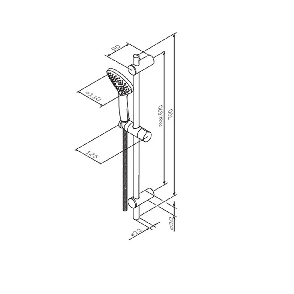 Душевой гарнитур AM.PM Moxie с регулируемой лейкой и хромированным покрытием 89400678 STLM-1565281 - Вид №5