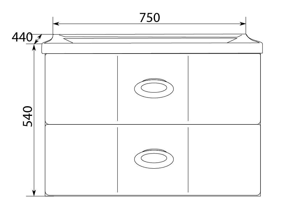 У62206 Тумба с раковиной Bonne 75П 2в.я. White 1 Marka Art - Вид №2