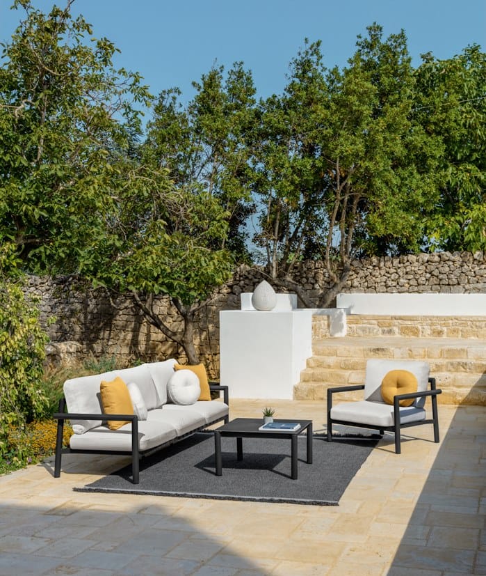 Квадратный стол из керамогранита с алюминиевым основанием Talenti озеро ARCH-00024363 - Вид №2