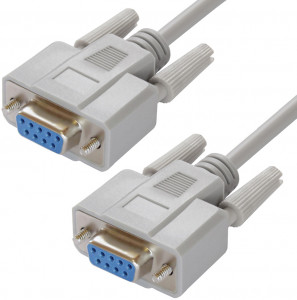 GCR-DB901-15m кабель 15.m 0-модемный com линковочный, db9/db9 9f/9f, серый, 30 awg, Greenconnect