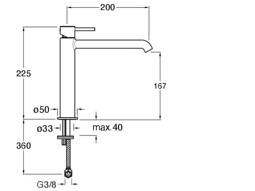 Смеситель для раковины с высоким верхом без слива CRISTINA Rubinetterie Phi ARCH-00143844 - Вид №2