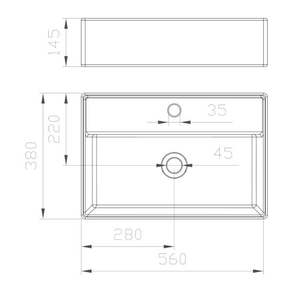 Керамическая прямоугольная столешница Ercos OLIMPIA ARCH-00067303 - Вид №2