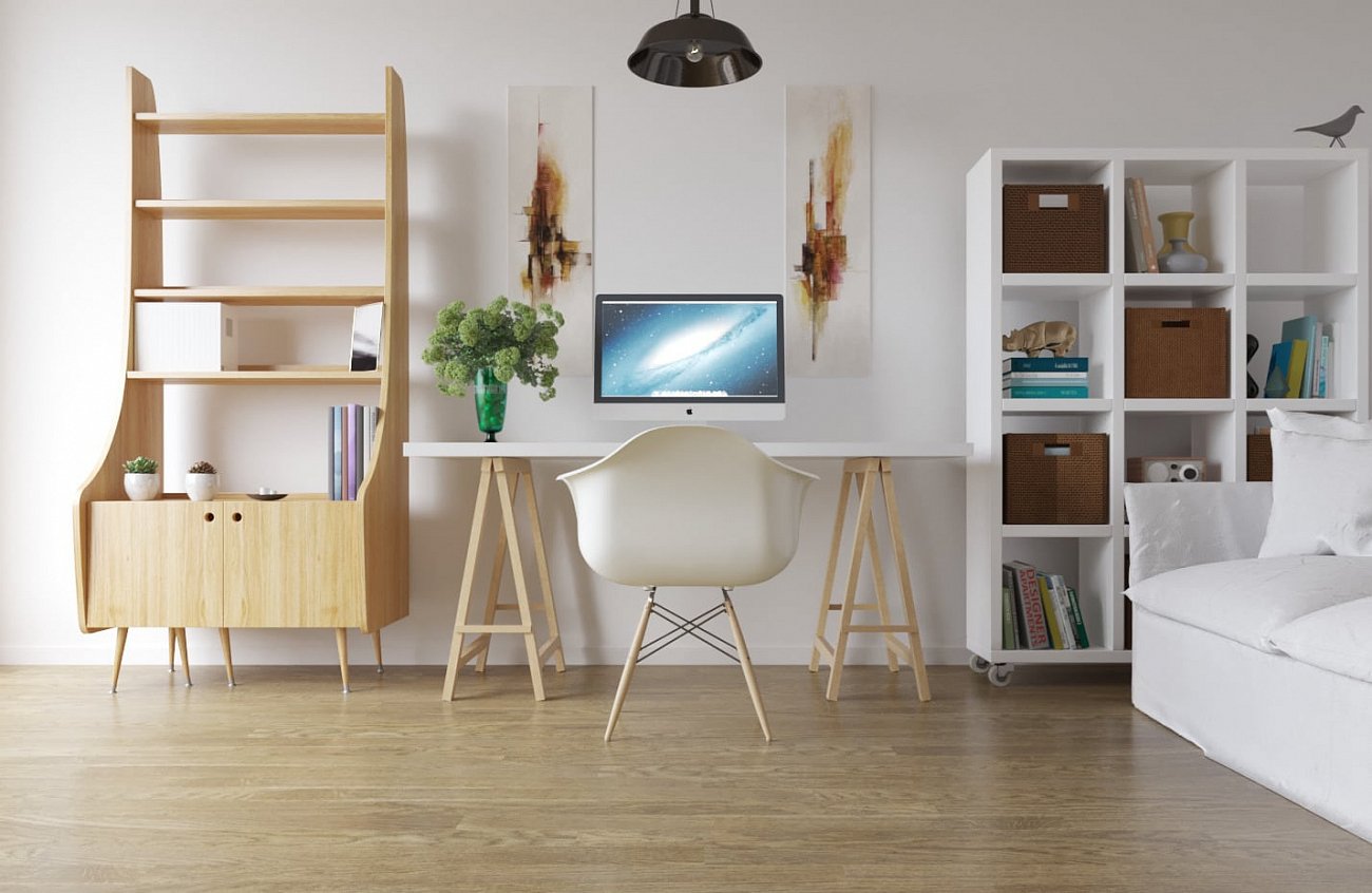 Стеллаж деревянный с 2 дверцами дуб Booka WOODI  00-3966202 Бежевый  - Вид №4