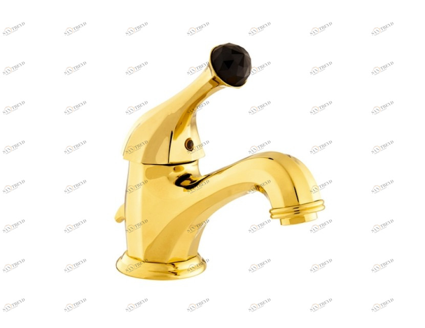 038103.N00.50 Смеситель для умывальника с черным кристаллом Swarovski Яркий хром Mestre Indica