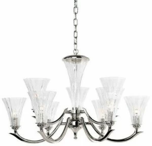 Possoni Illuminazione Люстра из полированного никеля со стеклом из листового серебра Prisca 160/6+3