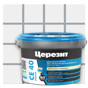 ЦЕРЕЗИТ CE 40 Premium: эластичная затирка для швов серый сланец 2 кг 89422159