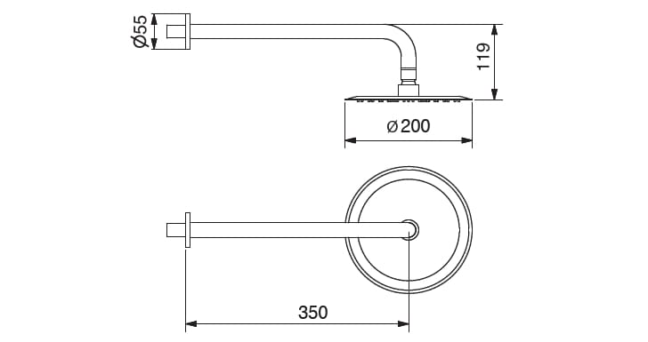Круглая душевая головка с кронштейном Gaia Mobili Complements ARCH-00105259 - Вид №2