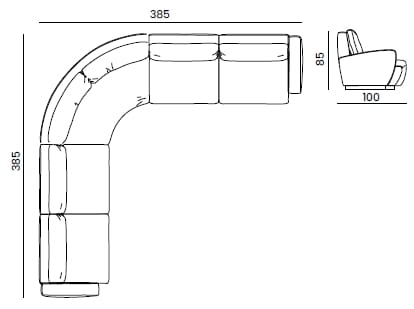 5-местный кожаный угловой модульный диван Bizzotto Italia Atmosphera ARCH-00062311 - Вид №2