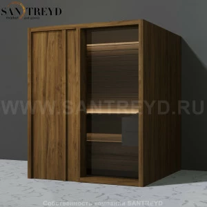 Effegibi YOKU.D60 SA.70200014 Сауна с левой дверью. Мощность: 6 кВт макс. Размеры: длина 174 см, ширина 170 см. Отделка: чёрный орех