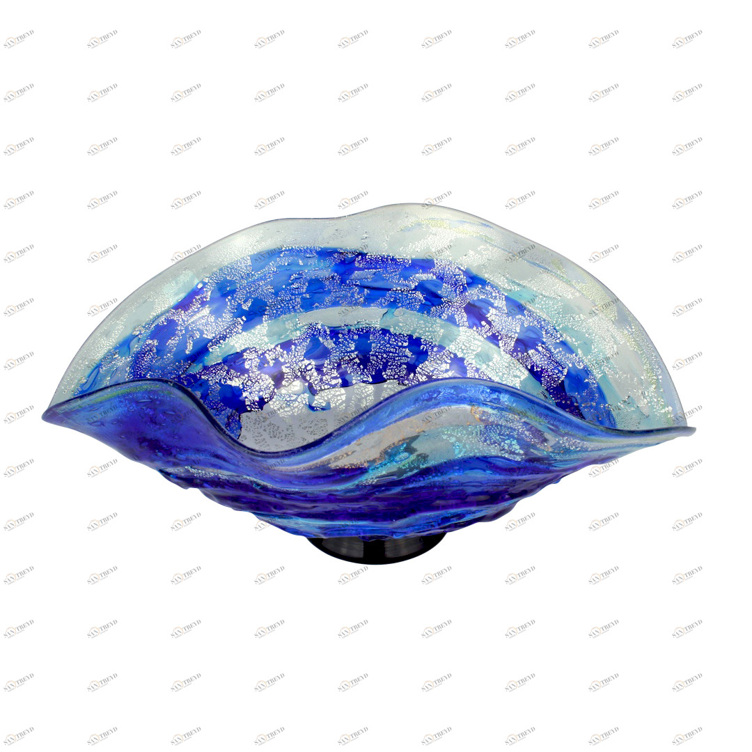1796 ORIGINALMURANOGLASS Декоративная чаша Синий Океан - муранское стекло 26 см 