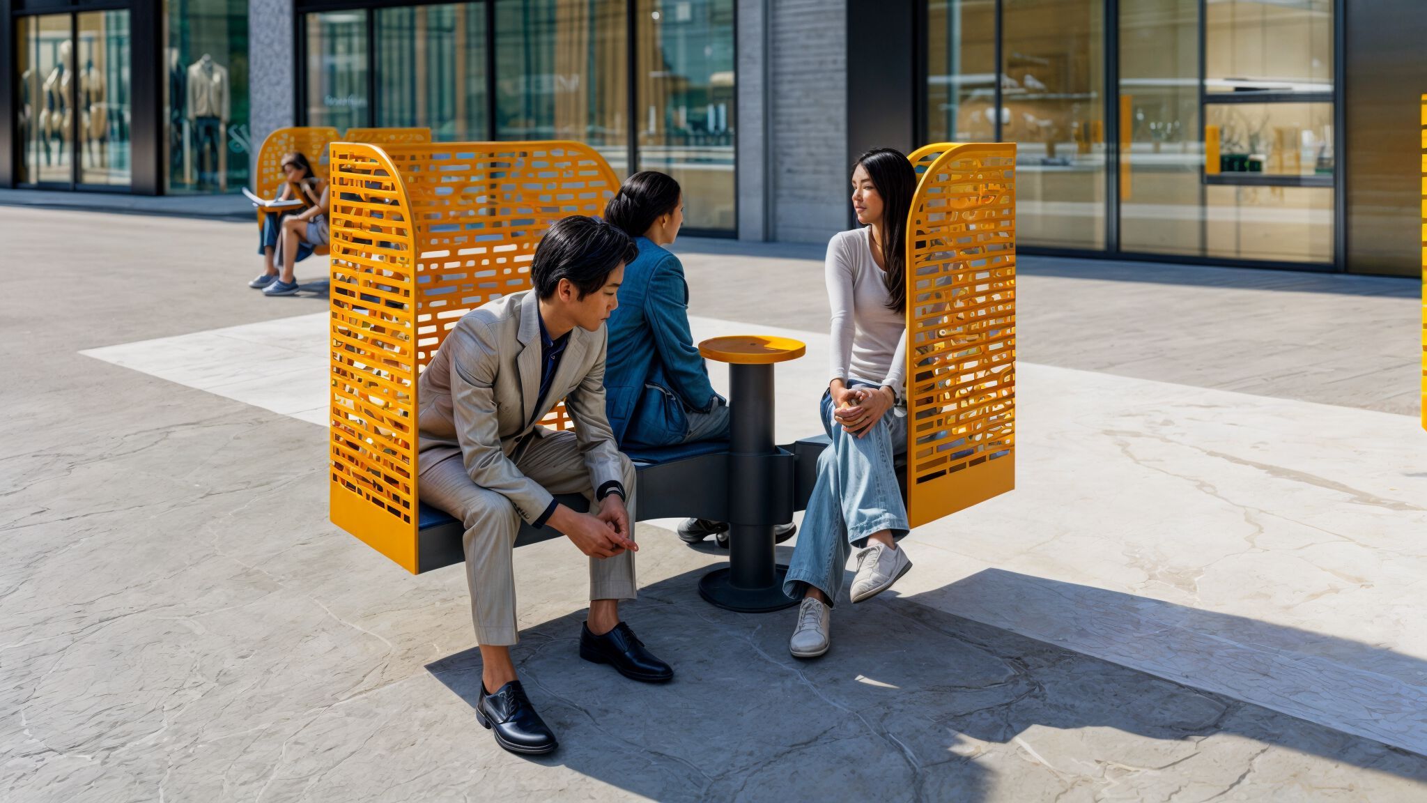 Стальная поворотная скамья со спинкой CITYSì Pivot ARCH-00061596 - Вид №14