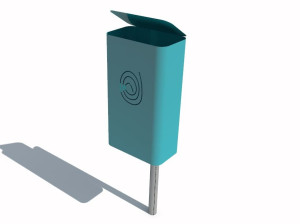 Металлическая стойка для мусора с крышкой для наружного использования