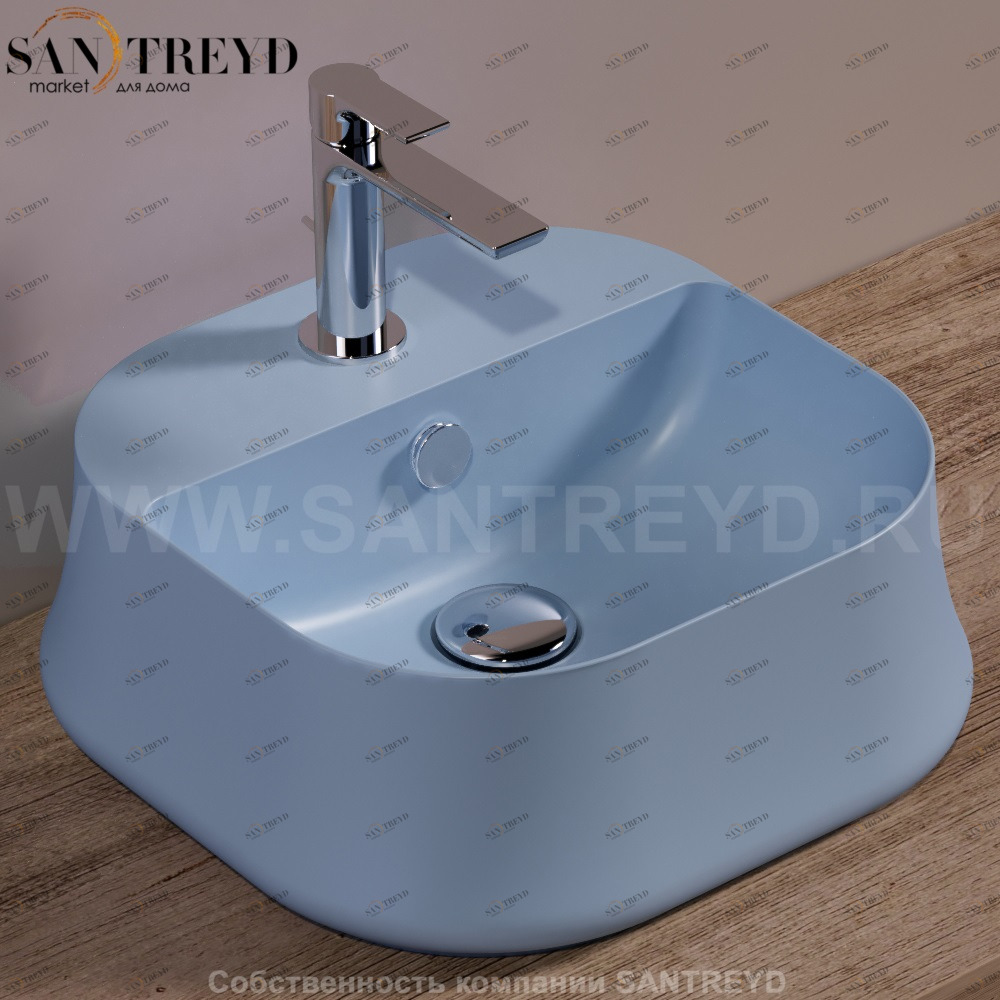 SH07PERVINCAMATT Накладная раковина на столешницу  квадратная Simas Sharp