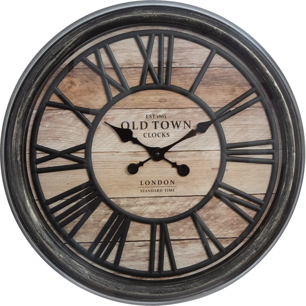 Часы настенные Atmosphera Old town круглые пластик цвет коричневый ø50 см 82471885 STLM-2002171  - Вид №1