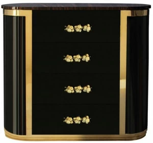 KOKET Прикроватная тумба овальная лакированная с ящиками Orchidea