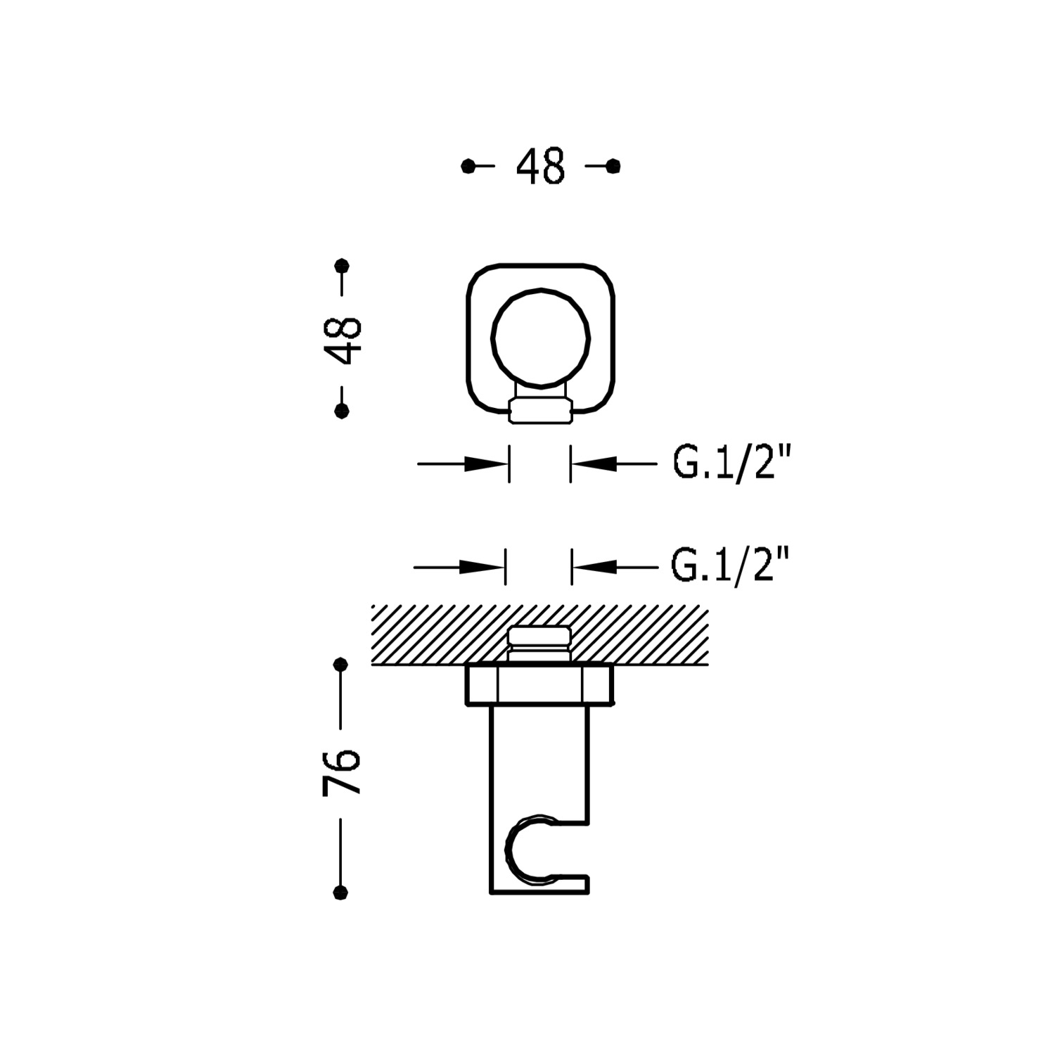 Стационарная опора с подачей воды для ручного душа и шланга-20018201BM TRES RICAMBI - Вид №1