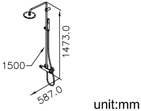 JUSTIME Настенная душевая стойка из хромированной латуни с ручным душем Chapter 6926-tf-80cp - Вид №1
