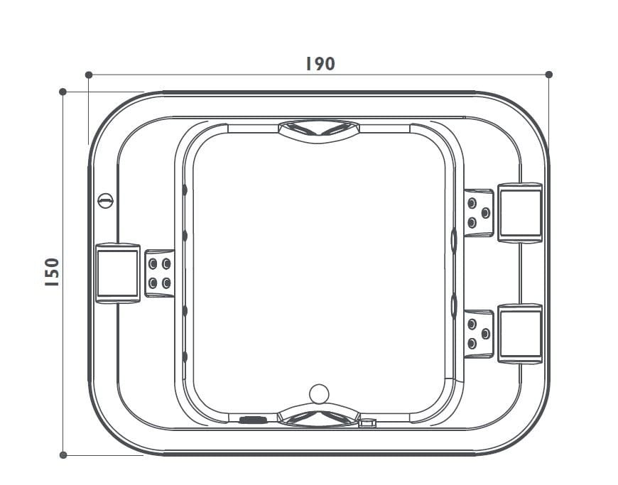 Встроенная гидромассажная ванна с хромотерапией Jacuzzi® Aquasoul ARCH-00108590 - Вид №2