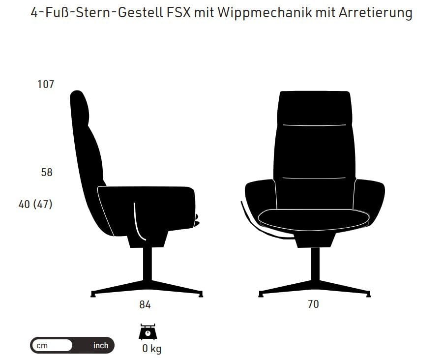 4-спицевое тканевое вращающееся кресло с подлокотниками KFF Faye ARCH-00093779 - Вид №9