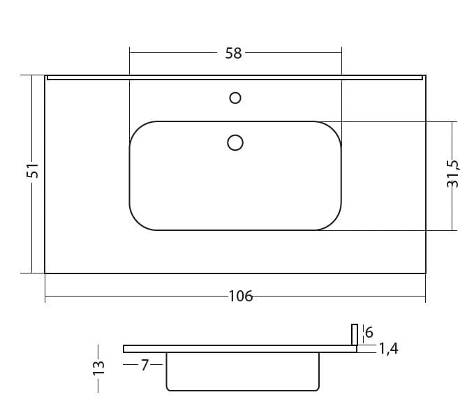 Встраиваемый умывальник из смолы Gaia Mobili Complements ARCH-00028734 - Вид №12