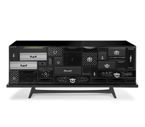 0-076 Черный буфет Mondrian  Boca Do Lobo