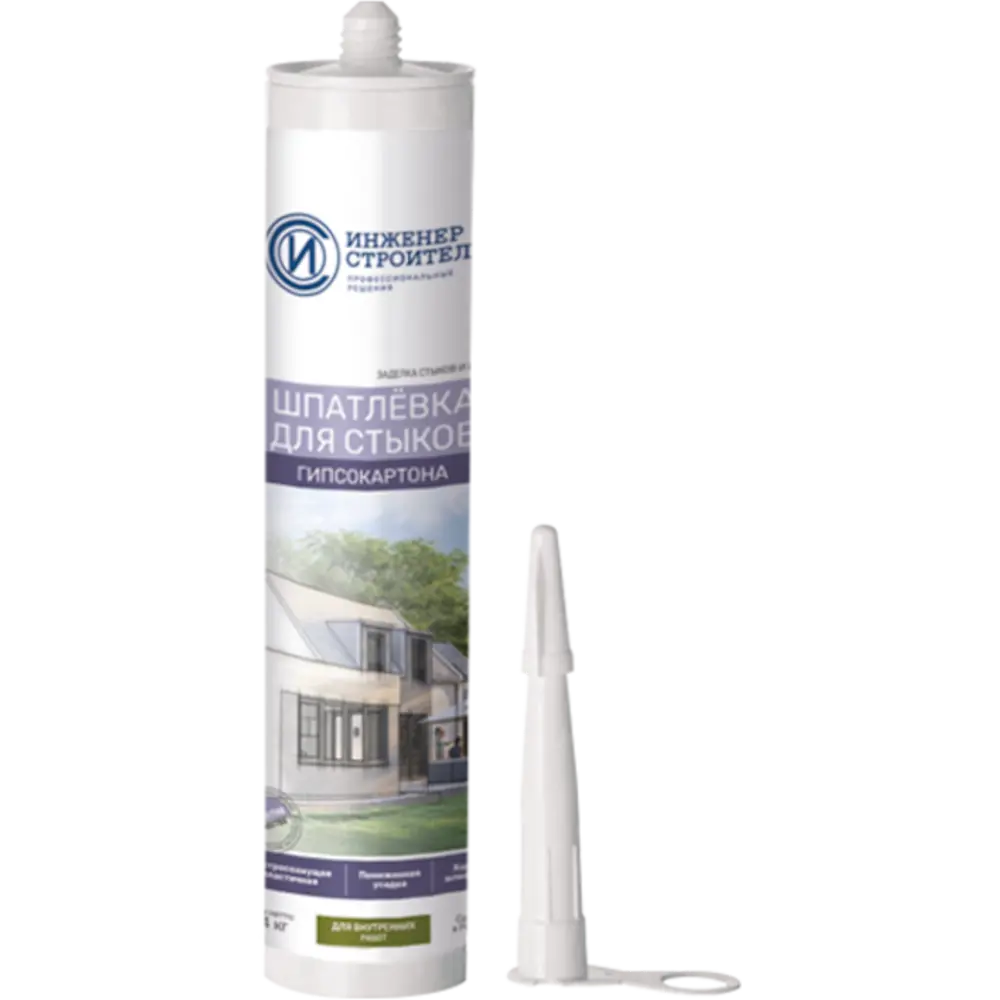 Акриловая шпатлевка ИНЖЕНЕР-СТРОИТЕЛЬ для стыков и трещин 0.4 кг 89397468 STLM-1532191