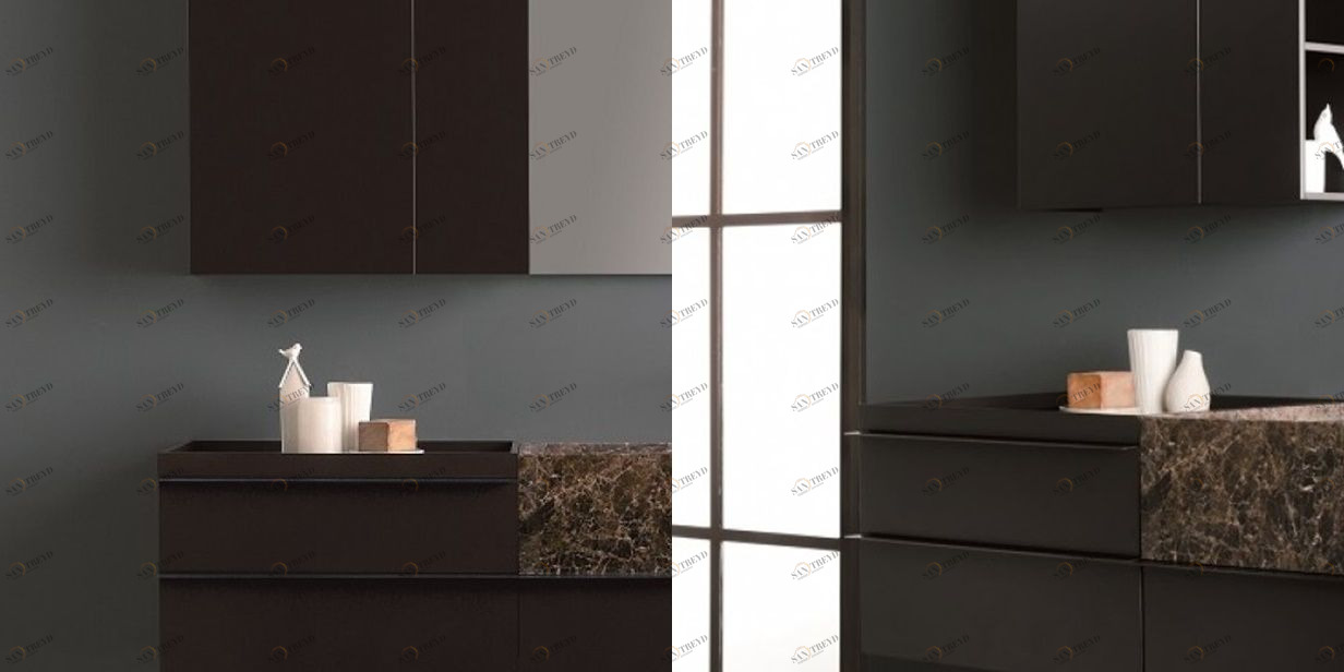 Toscoquattro Тумба-контейнер 60 см с 1 ящиком и верхним лотком PIANO мокко матов 24T11LO