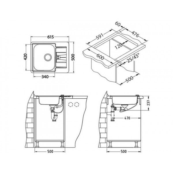 Мойка Alveus Line 60 1065681 - Вид №1