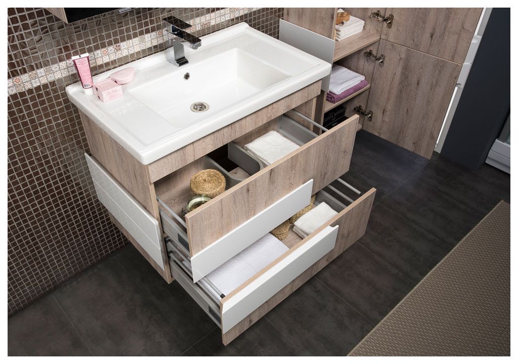 Тумба с раковиной Aquanet Мадейра 70 дуб кантри 0018307000182323 - Вид №5