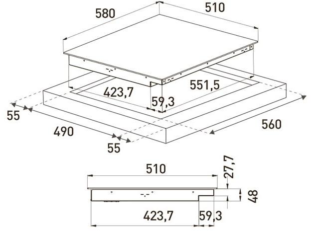 Grundig Встроенная индукционная плита  7750182916  - Вид №1