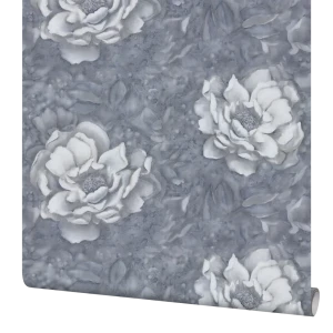 Флизелиновые обои Palitra Life Valencia в насыщенном графитовом оттенке 89373845