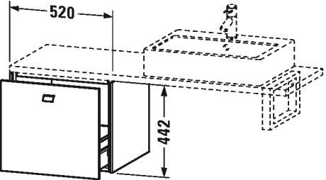BR512204343 Brioso Шкафчик для компактной консоли Базальт матовый, декор Duravit - Вид №1