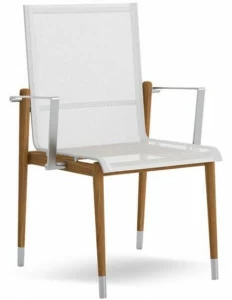 Atmosphera Садовый стул с подлокотниками из тика и ткани Link Li.sb.