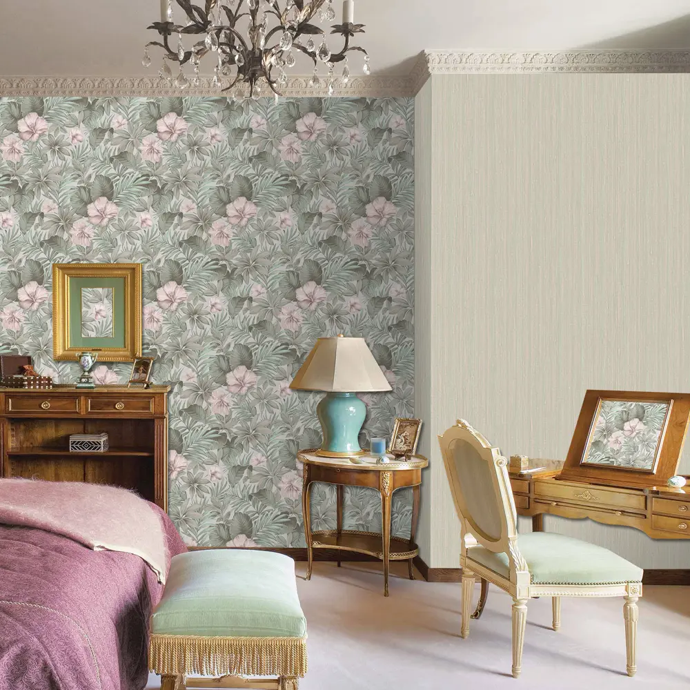 Обои флизелиновые Erismann Adele светло-зелёные 1.06 м 6131-4 STLM-2120969 - Вид №2