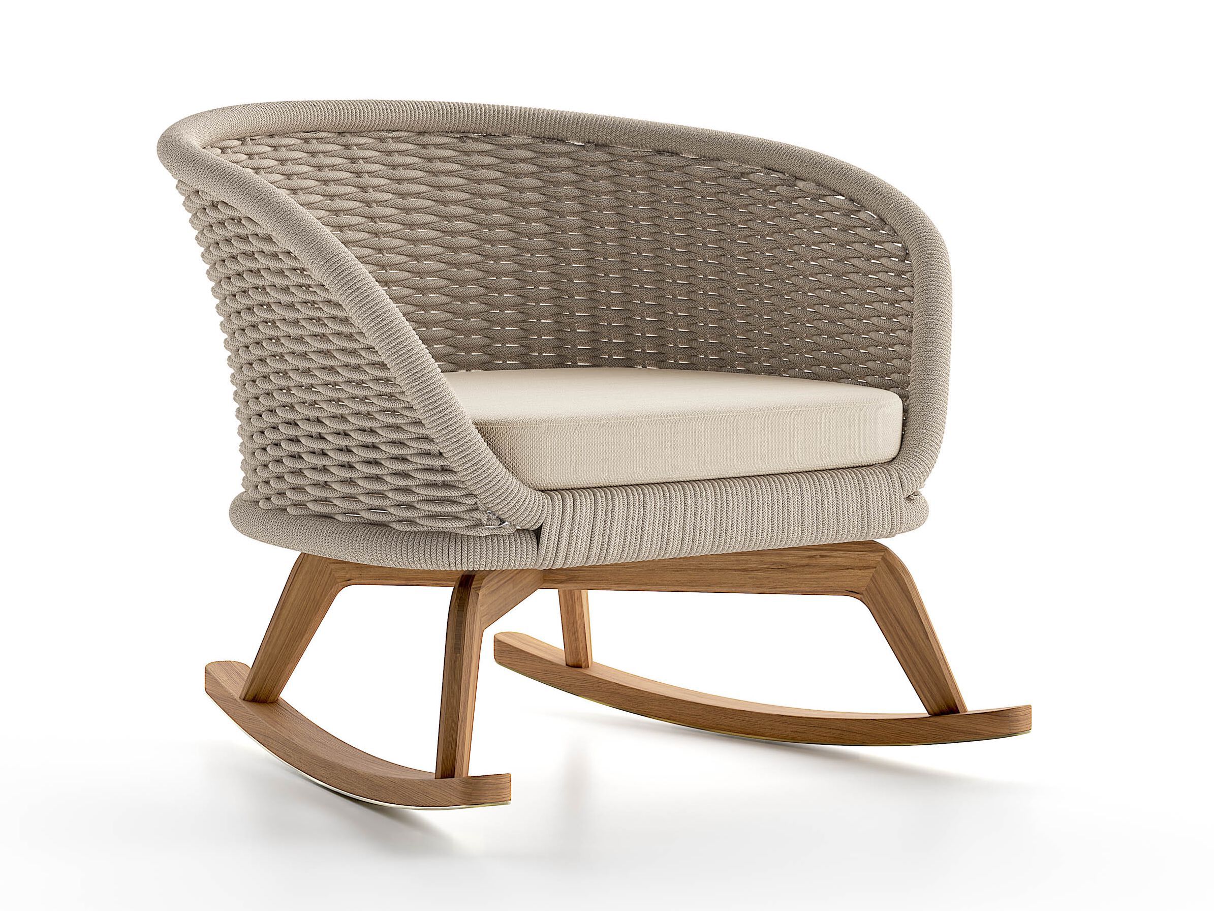 Кресло-качалка из тикового дерева и акриловой ткани Atmosphera Ludo ARCH-00051685 - Вид №4