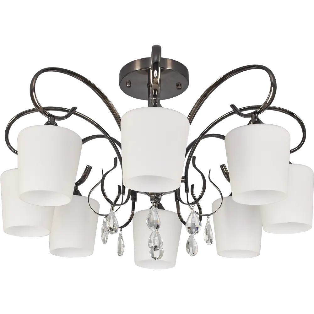 Люстра Блеск 8xE27x60 Вт металл/стекло цвет никель/белый MW-Light STLM-2100436