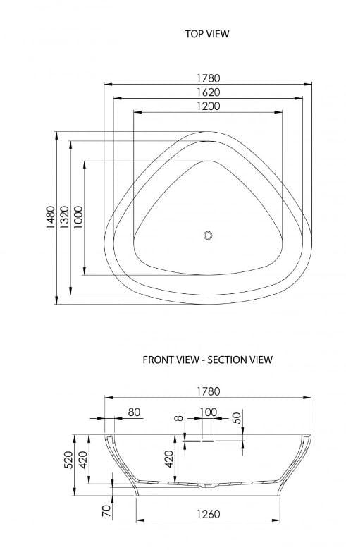 Треугольная ванна из смолы LUSSO ARCH-00135186 - Вид №6