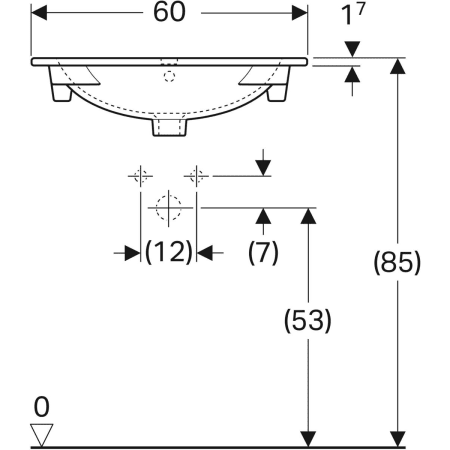 500.643.01.2 Встраиваемая раковина Geberit Acanto Geberit  - Вид №15