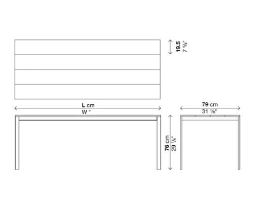 Прямоугольный садовый стол из тикового дерева Kristalia Be-Easy ARCH-00093847 - Вид №8