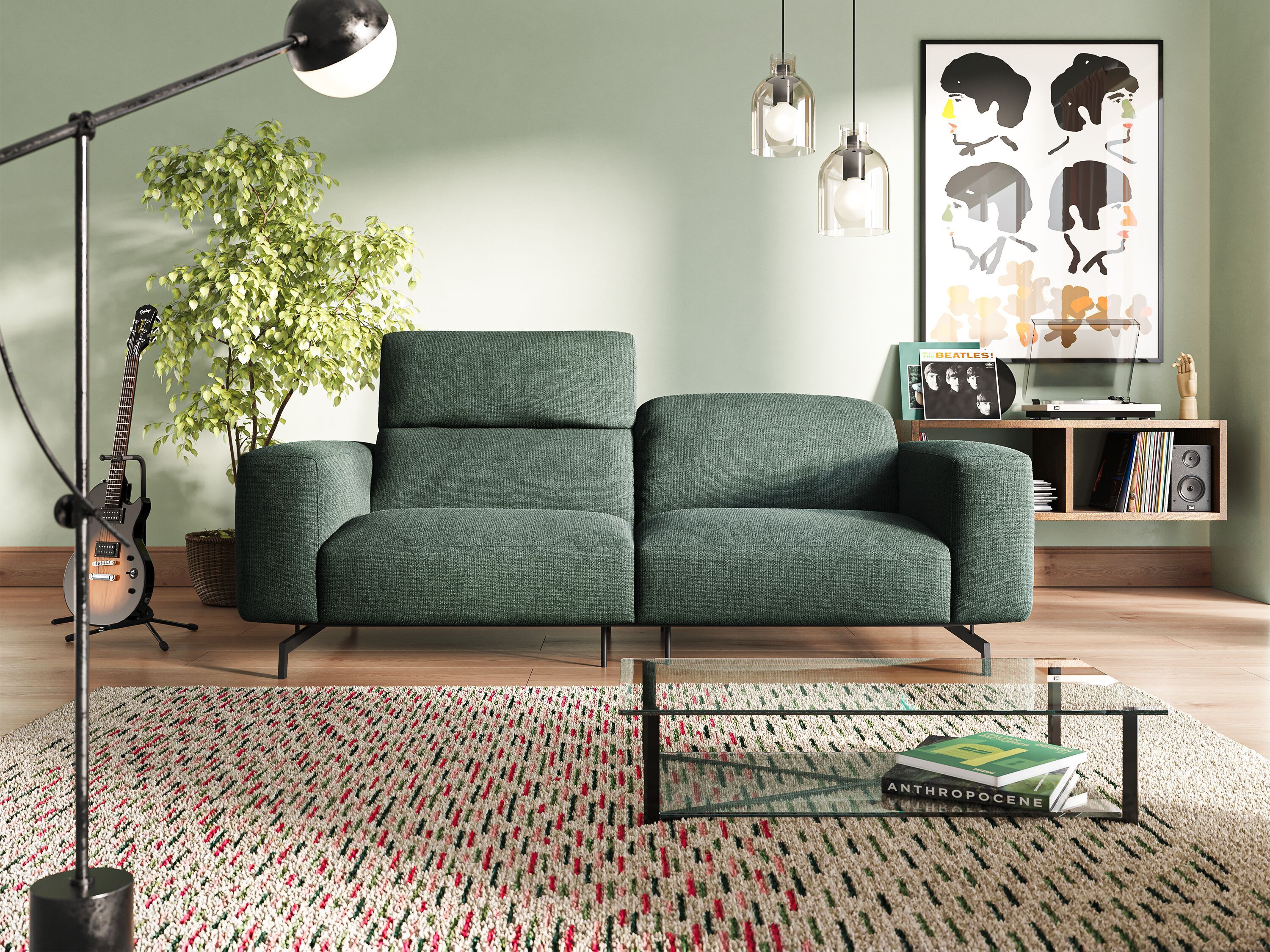 Тканевый диван с подголовником на 2 места Divani.Store Sakura ARCH-00152809