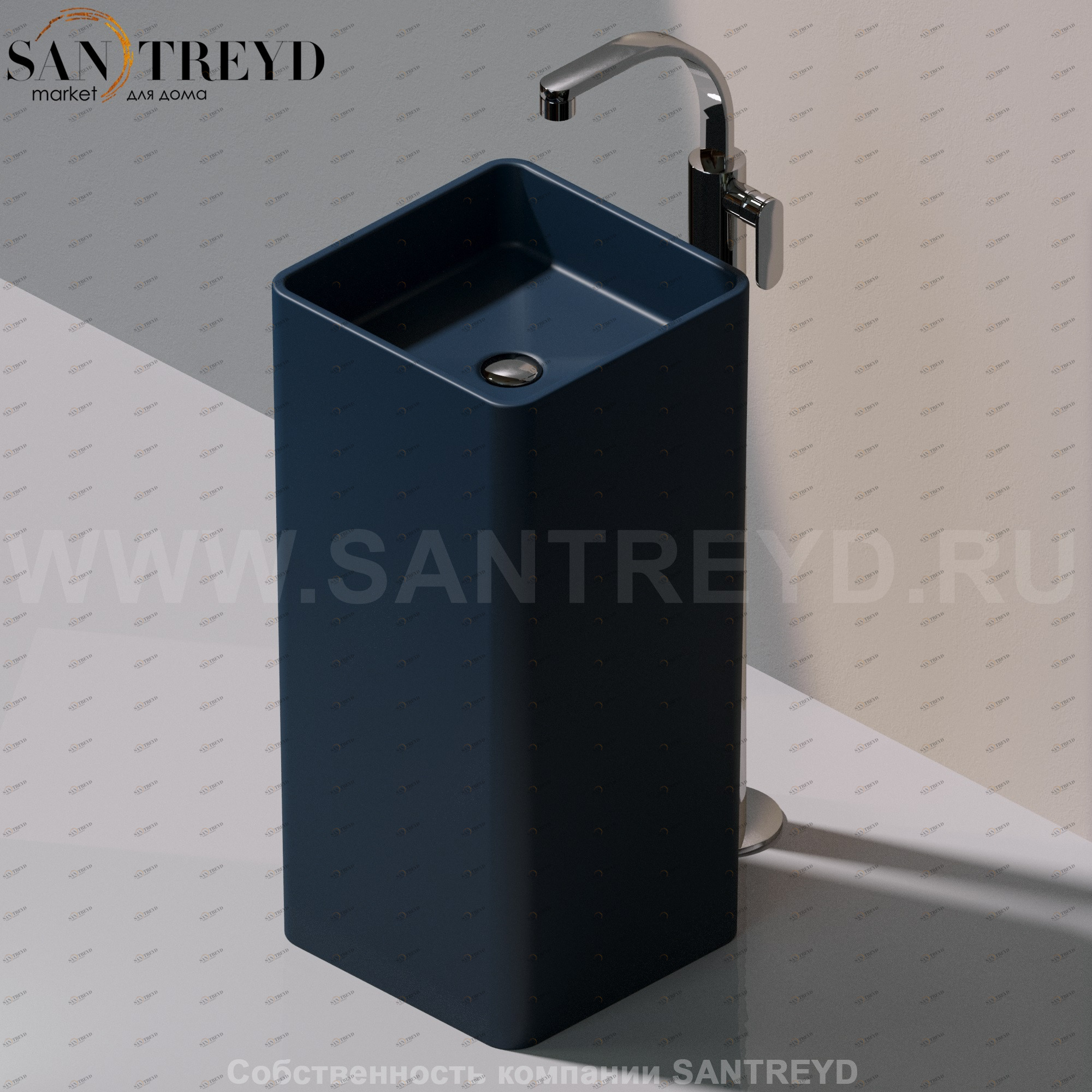 MW40C7016 Напольная раковина стоящая квадратная Ceramica Flaminia Mono