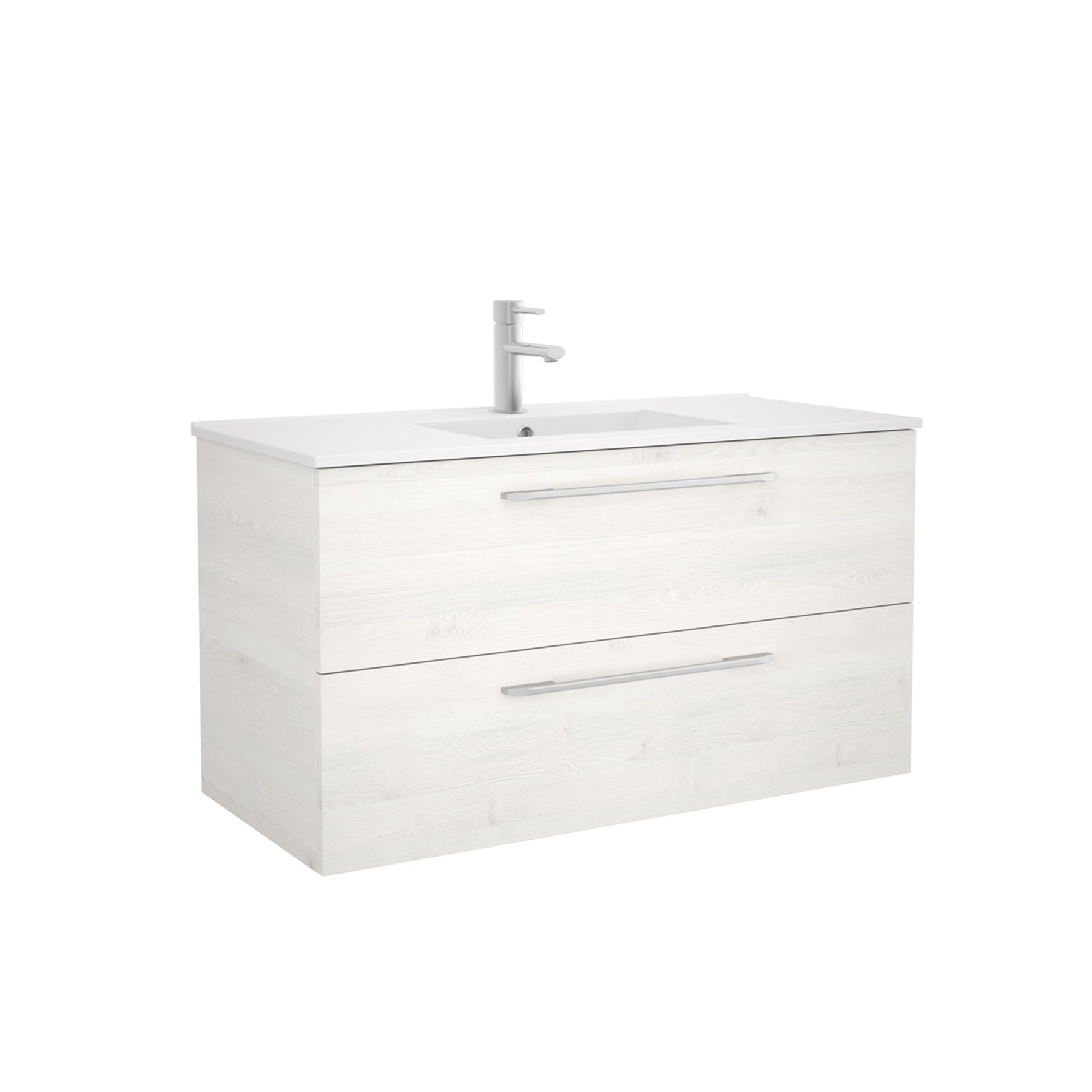 23277 SALGAR Мебель для умывальника FUSSION CHROME 1000 SBIANCATO с 2 ящиками 997 x 540 x 450 мм Sbiancato - Вид №1
