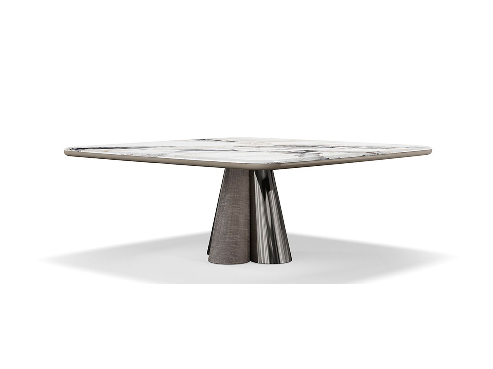 Квадратный стол с никелевым основанием и мраморной столешницей CEPPI Evergreen ARCH-00102178 - Вид №1