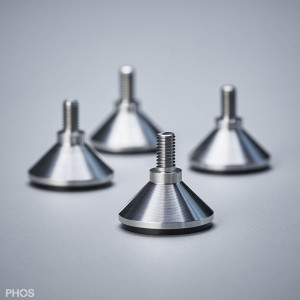 MF30-15Set4 4 шт. мебельные ножки, каждая ø3 см, высота 1,5 см, из массивной нержавеющей стали, матовая матовая PHOS