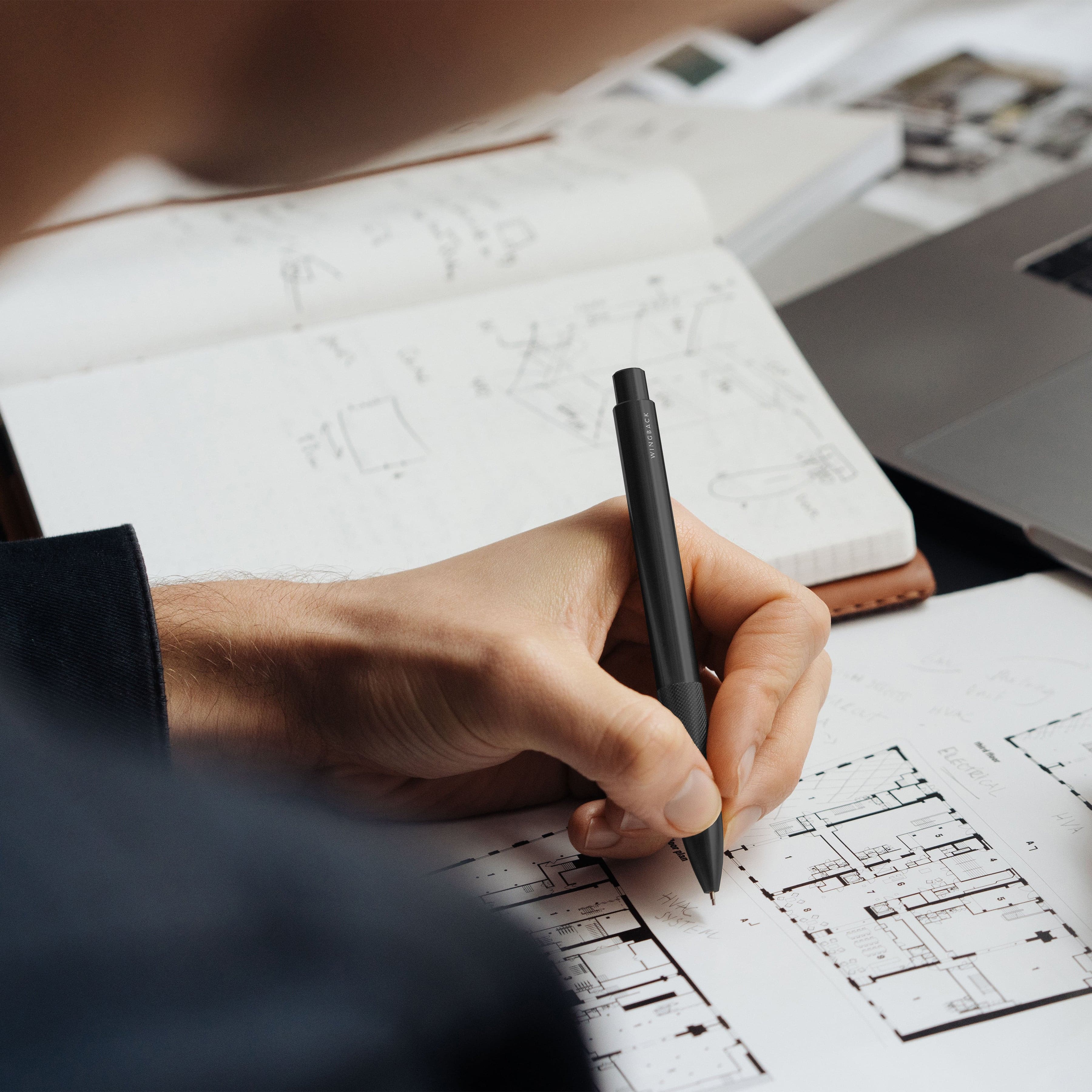 W207BST-5 Механический карандаш - черная сталь - 0,5 мм Wingback  - Вид №8