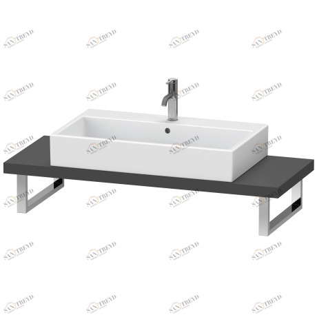 LC100C04949 Консоль для накладной и встраиваемой сверху раковины компакт, Толщина консоли 45 мм L-Cube #LC100C 480 мм Графит матовый, декор Duravit