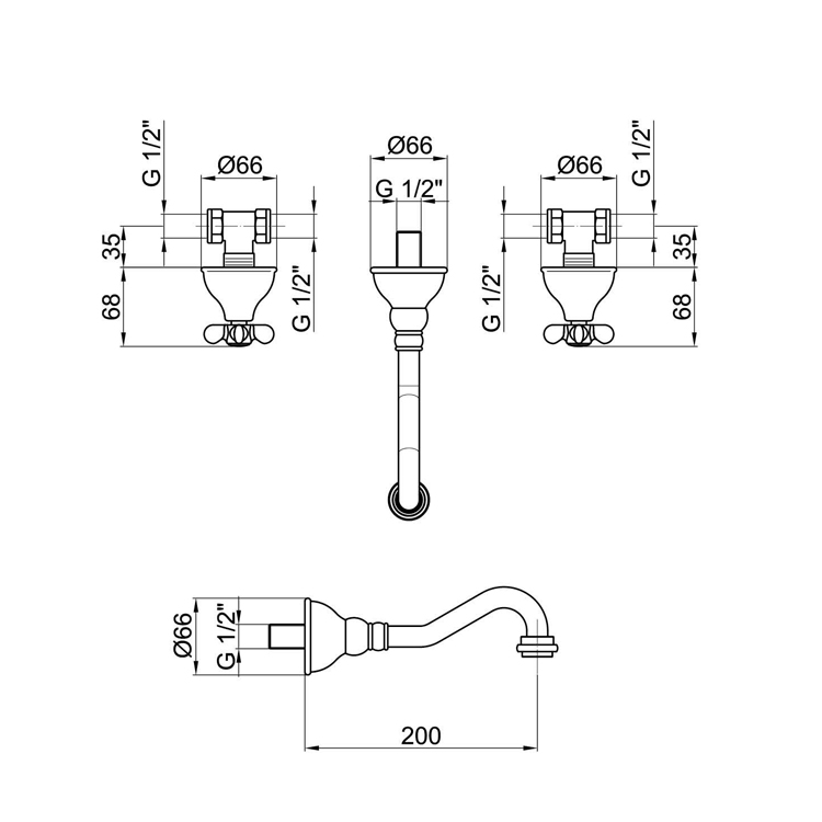 OT750404015 Смеситель для раковины Webert Ottocento - Вид №1